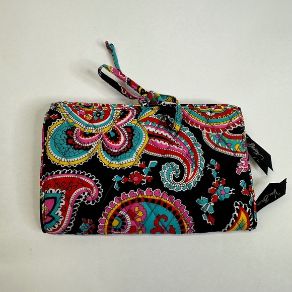 Vera Bradley Other - Vera Bradley Cosmetic Makeup/Accessories Black Blue Pink Red Folding Tie Pouch